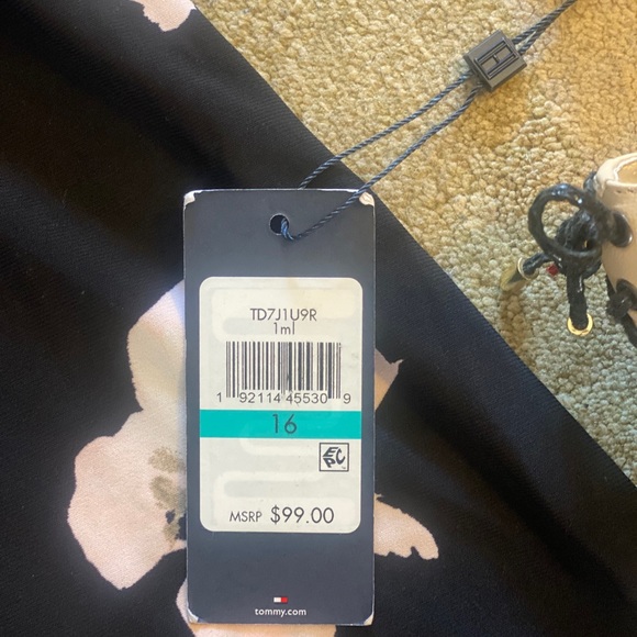 Tommy Hilfiger Black and Floral-Print A-Line Dress - Picture 5 of 14